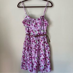 City Triangles Thin Strap Floral Belted Dress NWT Women’s Size Medium